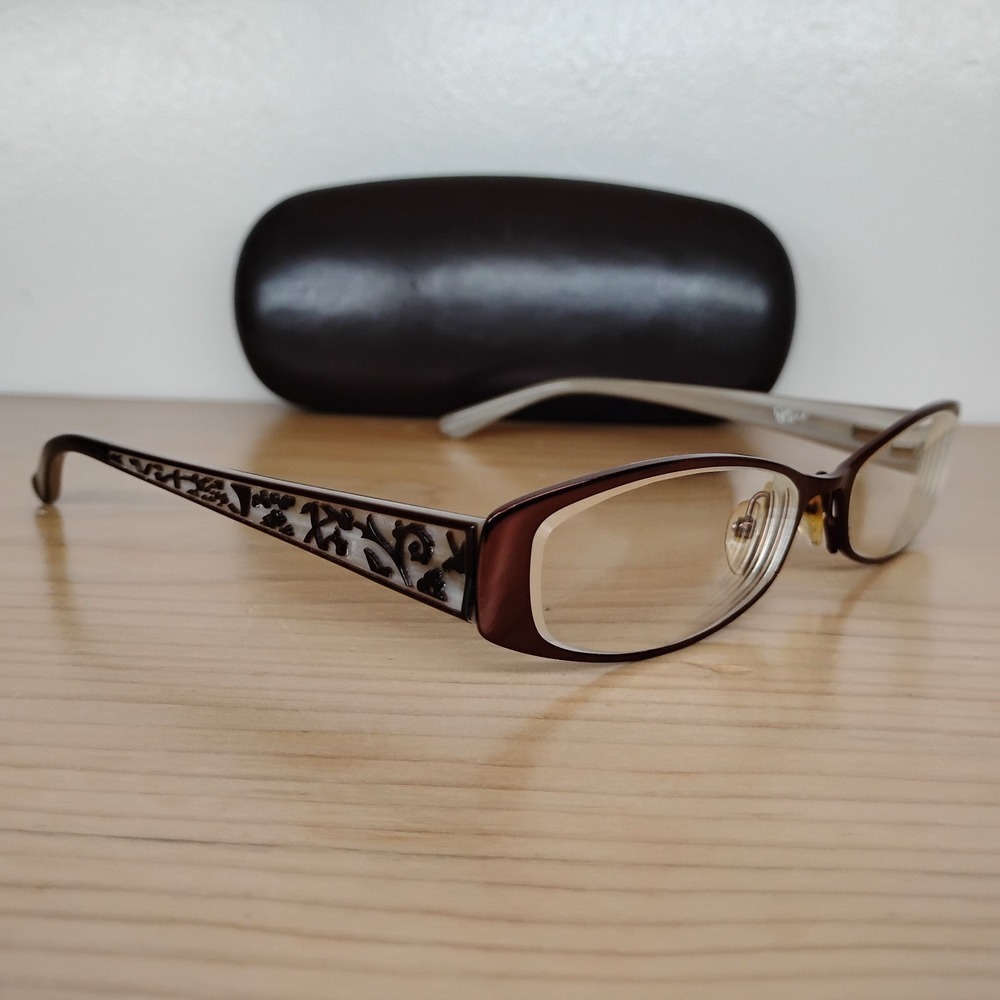 Chelsea Morgan CM823 BR Eyeglasses Frames Brown Gray‎ Rectangular 51-16-130